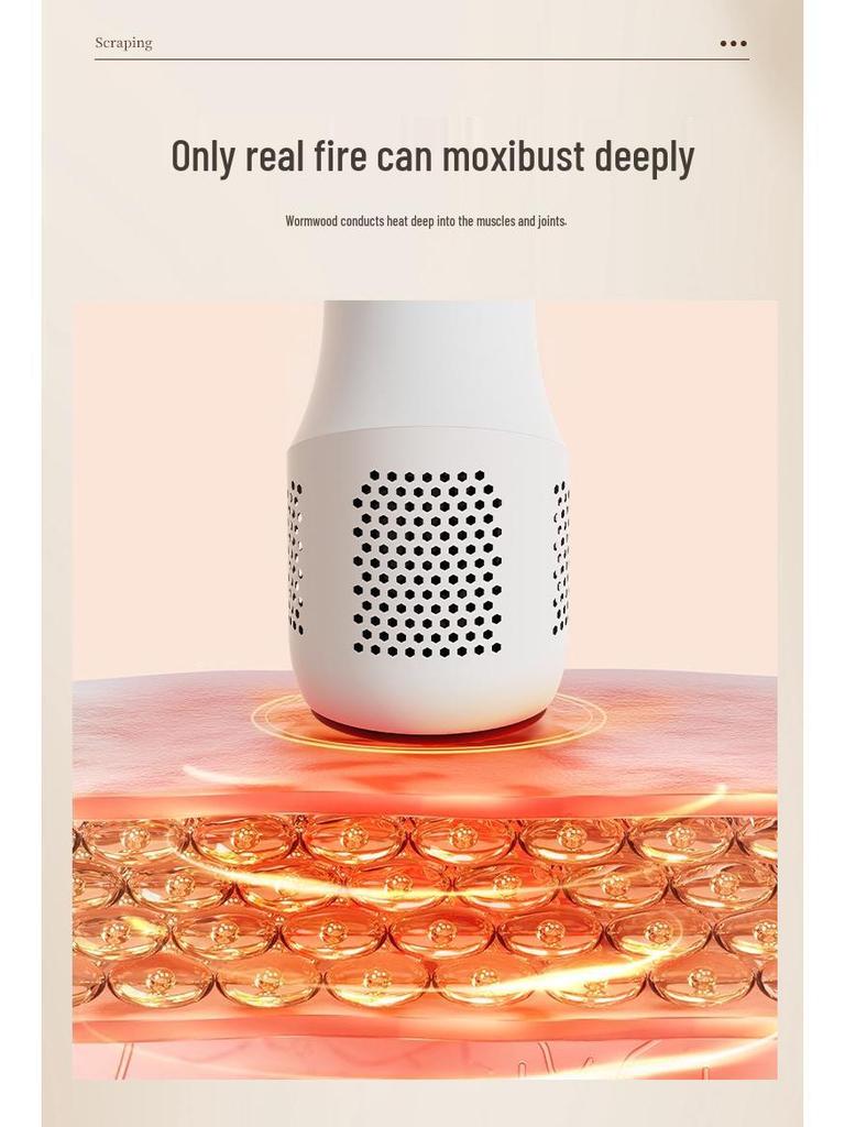 Portable Multifunctional Moxibustion and Gua Sha Device with Heat Compress & Vibration Bianstone Stick