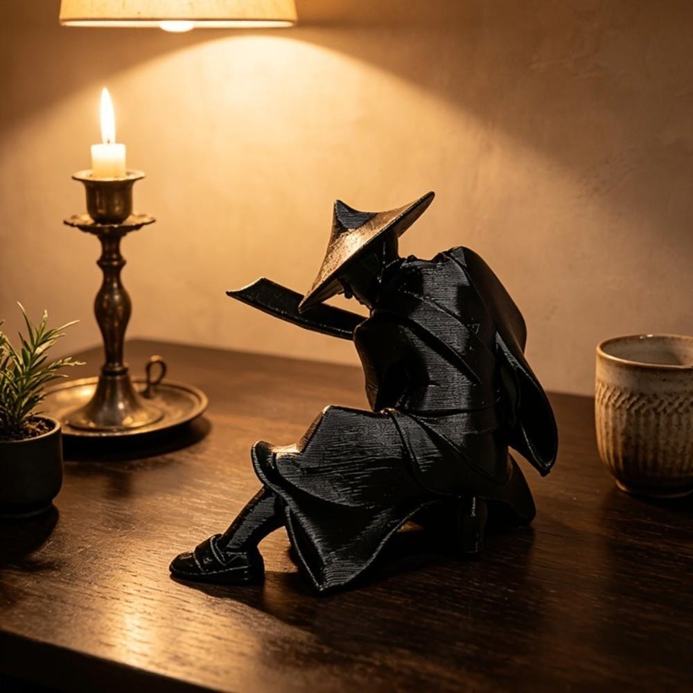 Decoration Ancient Warrior Statue Japanese Style Ninja Statue Cool Swordsman Figurine Indoor Use
