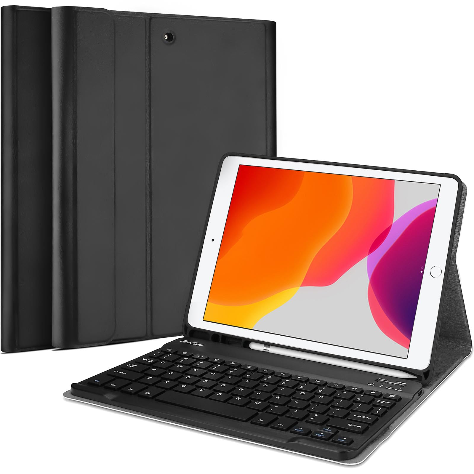 

Чехол ProCase с клавиатурой для iPad 2020 Slim Shell Lightweight Smart Cover Pen Holder с магнитной функцией и съемной беспроводной клавиатурой 9/8/7