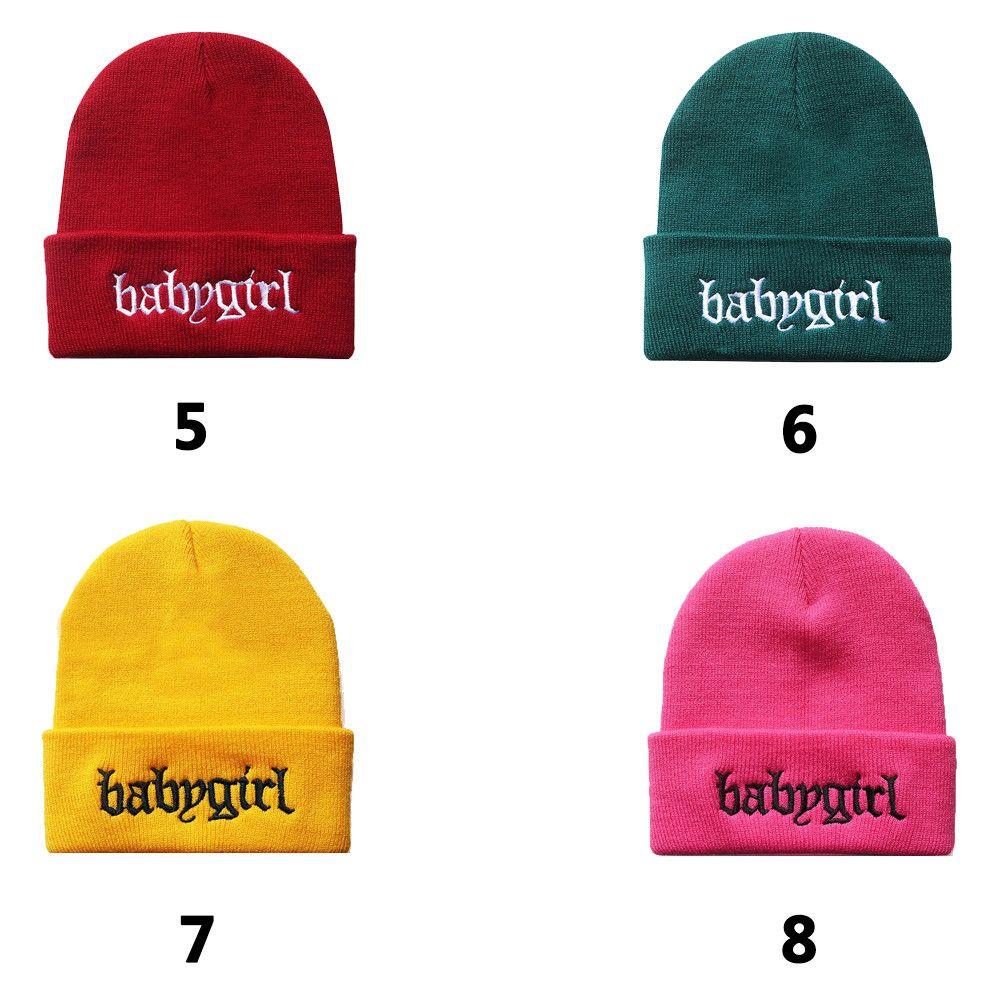 Send girlfriend Hip hop cold cap Embroidery Warm hood Knitted hat Babygirl Wool cap Winter
