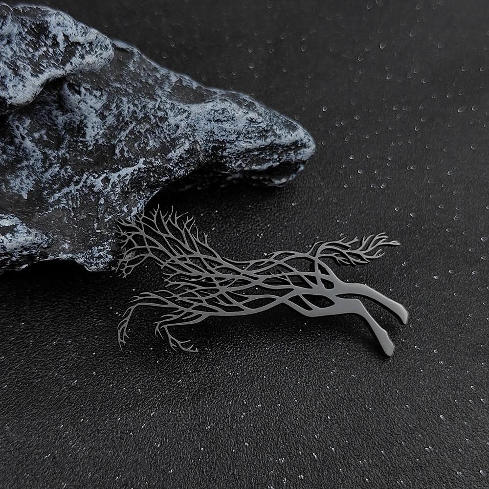 Luxury Leopard Stainless Steel Brooches Classic Zodiac Animal Lapel Pins for Women