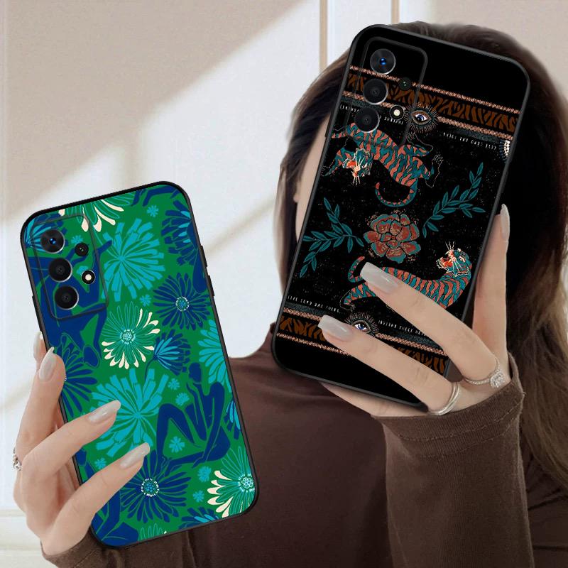 Flowers and Women For Samsung A03 Core A 04 05 06 12 14 15 16 22 23 Galaxy A25 26 4G 34 35 52 53 56 71 73 90 5G soft phone case