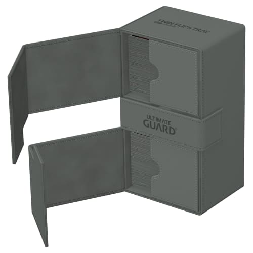 Ultimate Guard Twin Flip 'n' Tray Deck Case, 200+ Xeno Skin, Monochrome Gray