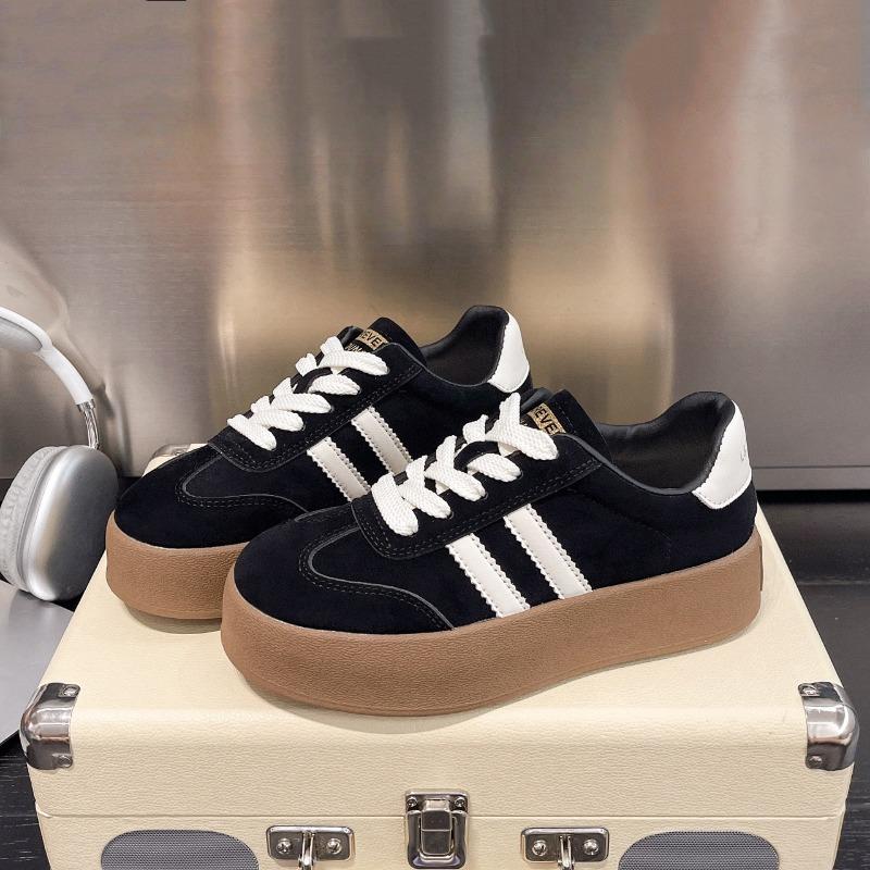Retro Contrasting Color Splicing Platform Women's New Versatile and Lightweight Fashion Casual Sports Shoes