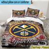 3pcs Custom Name Denver Basketball Team Bedding Set Includes 1 Duvet Cover & 2 Pillowcases for All Seasons Dormitory Home Decor Christmas gifts