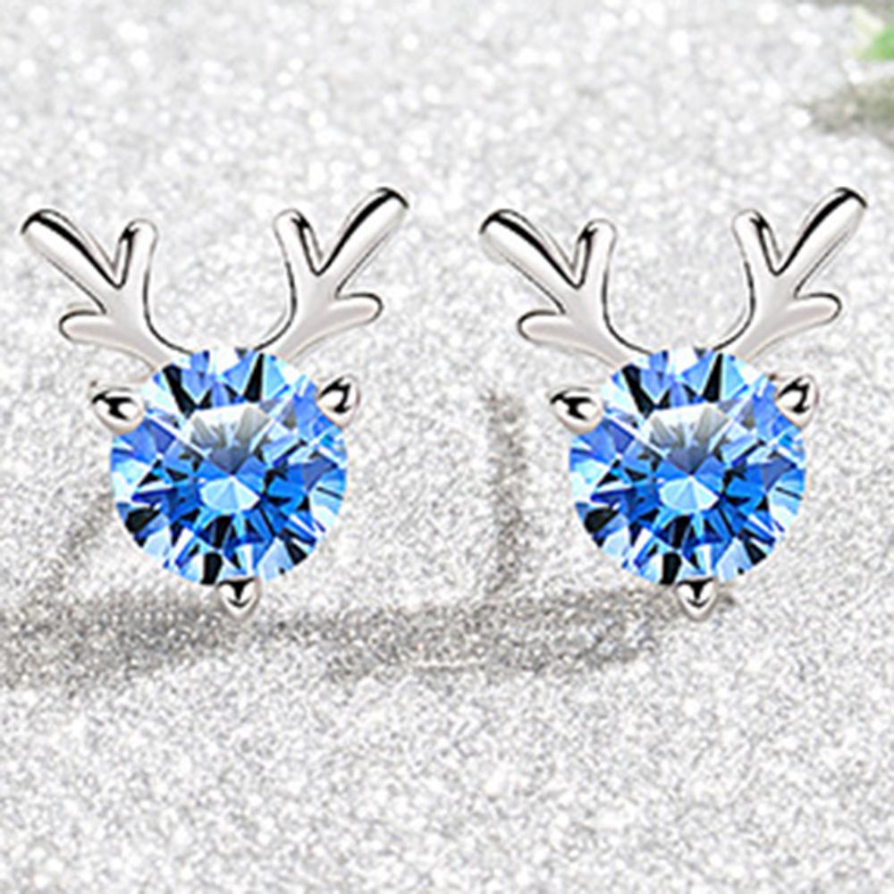 Stunning 925 Sterling Silver Antler Earrings With AAA Zirconia