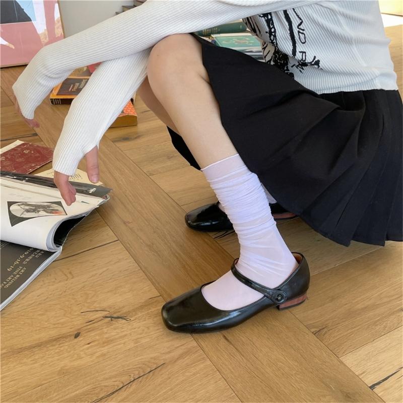 Womens Summer Solid Color Lacy Sock Sweet Daily Jokers Stocking Winter Long Casual Legwarmers for Daily School Office