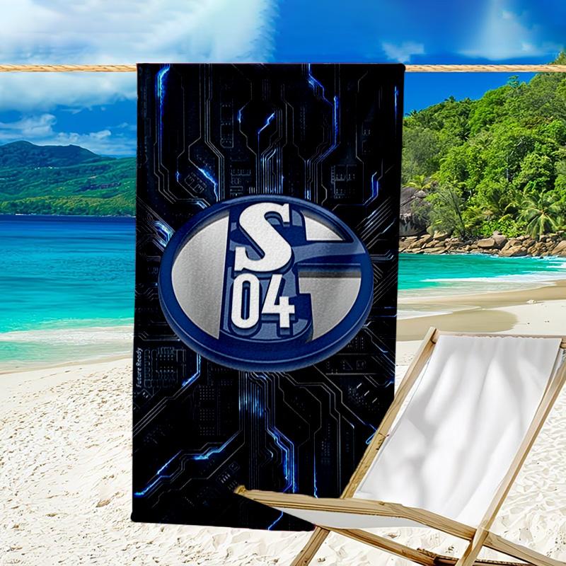 Asciugamano da Spiaggia in Microfibra Stella Splendente dell'FC Schalke, Leggero e Asciugatura Rapida, per Viaggi Estivi, Essenziale per la Spiaggia, Piscina all'Aperto