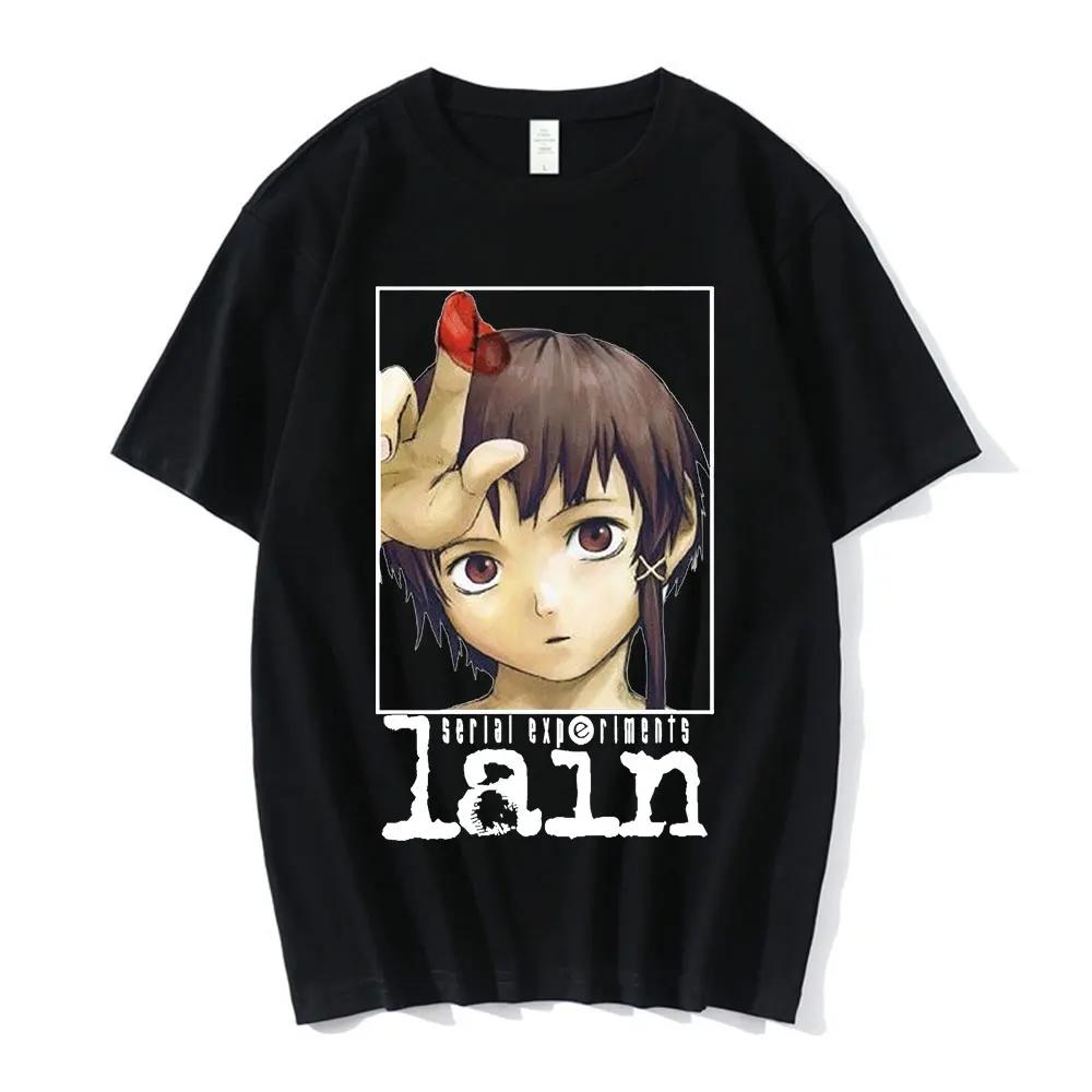 

25-26 Anime Series Experimental Lain T-Shirt Men s and Women s Graphic T-Shirt Unisex Iwakura Manga Girl Short Sleeve Y2K S