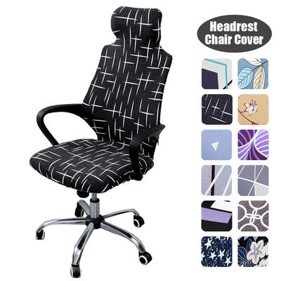 Stretch Game Chair Cover With Headrest For Office Internet Cafe Computer Armrest Gaming Chair Covers Printed Fabric Seat Case
