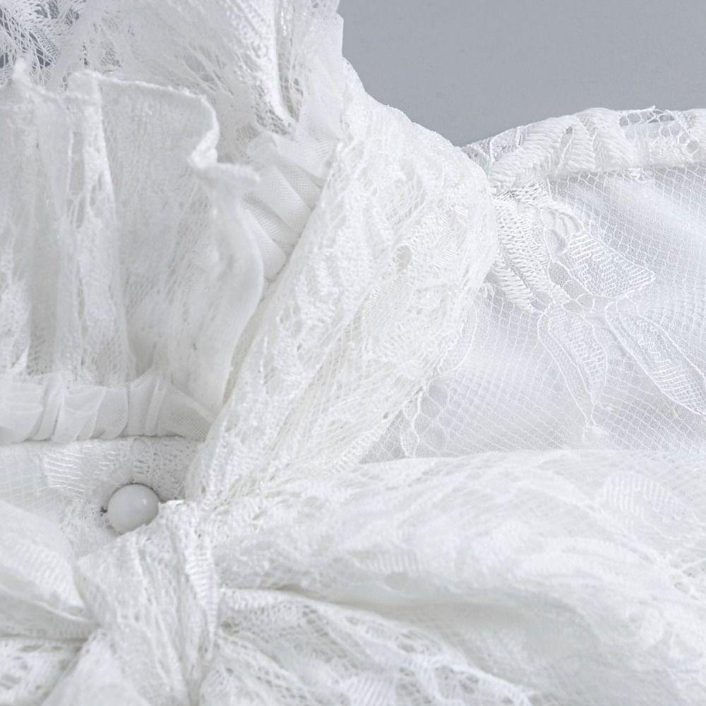 Solid Color Lace Fake Collar Vintage Ruffled edge Collar Fashion Bow Lace Collar False Collar