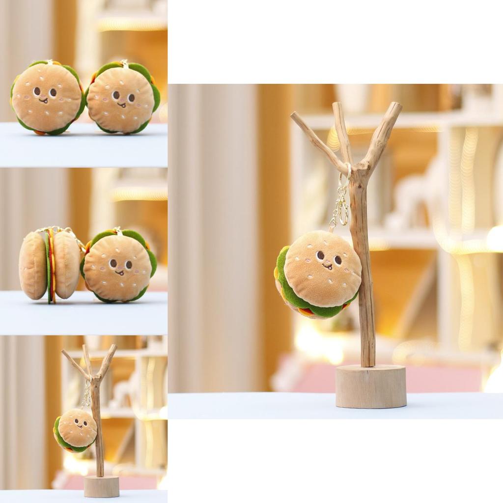 Adorable Plush Hamburger Toy Cute Doll For Girls Gift Backpack Keychain Accessory