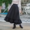 Spódnica damska Steampunk Maxi z elastyczną talią i wysokim stanem, spódnica warstwowa, nieregularna, falbaniasta, sukienka w kształcie litery A, spódnica retro na pokazy sceniczne