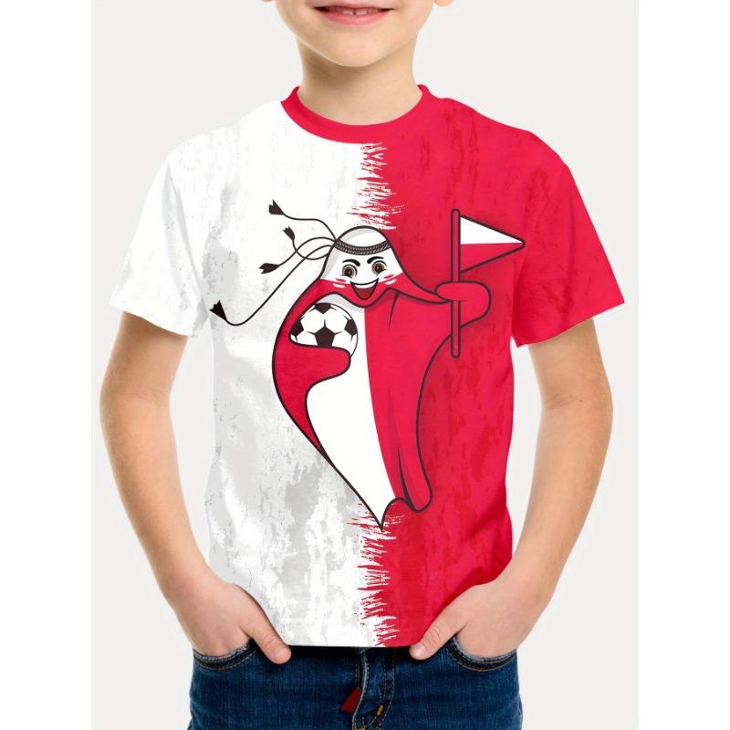 Summer Round Neck 3D Cartoon Pattern Printed T-shirts Fashionable Casual Short Sleeved Children's Boy T-shirts