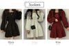 DAYCLOSET Mini Long Above the Puff tops1678 Dress, Sleeves, Knee, A-Line, Tiered, Flared, Sleeves, Mid-Weight, Spring/Autumn, (M, Black)
