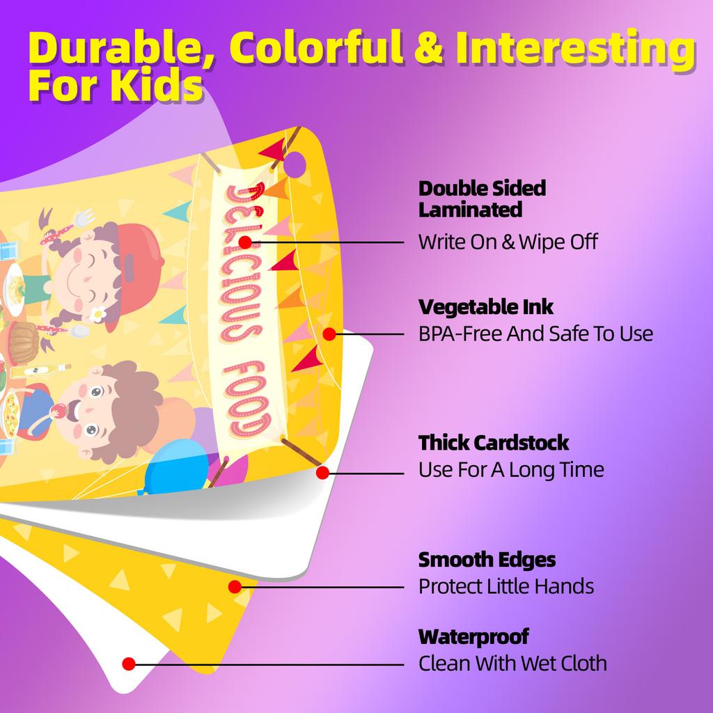 48 Food Cognition Cards Children'S Early Education Parent-Child Interactive Life Food Education Card Treasure