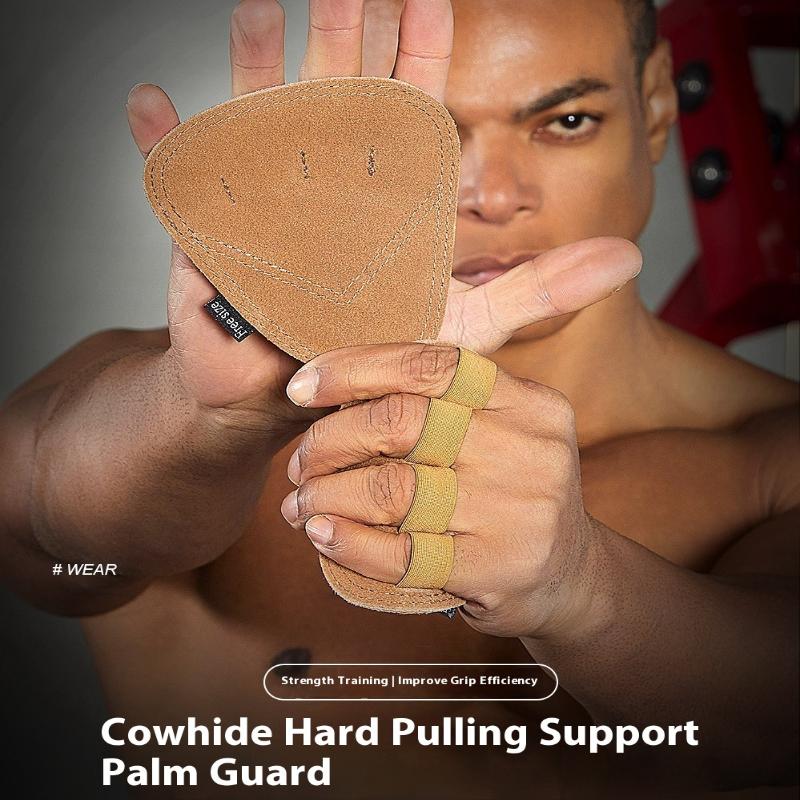 Cowhide Gym Gloves Grips Anti-Skid Weight Power Belt Lifting Pads Deadlift Belt Workout Crossfit Fitness Gloves Palm Protection