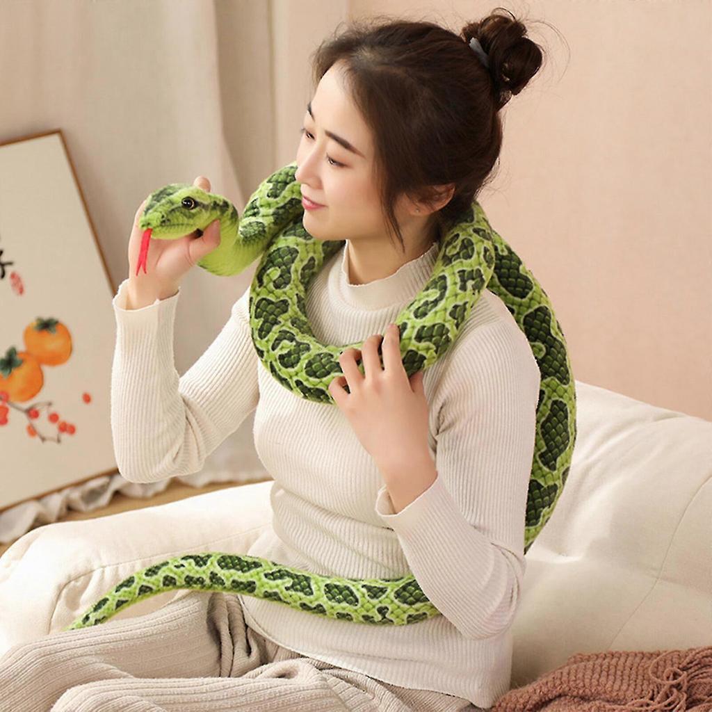 2026 Giant Boa Constrictor Realistic Plush Toy, 80 inches, Lifelike Gift for Kids, Party Prank Prop