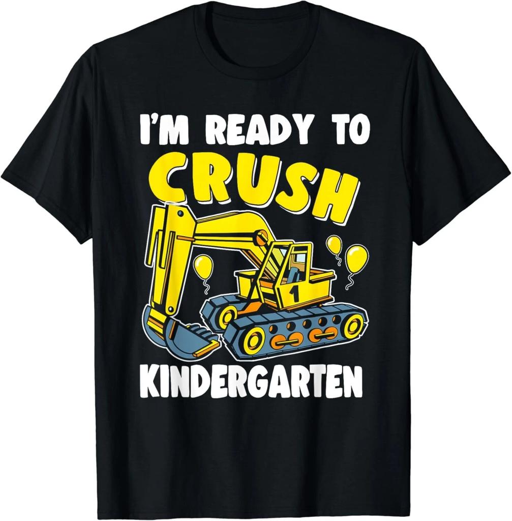 Ich bin bereit, den Kindergarten-Baufahrzeug-Geschenk-Unisex-T-Shirt zu rocken