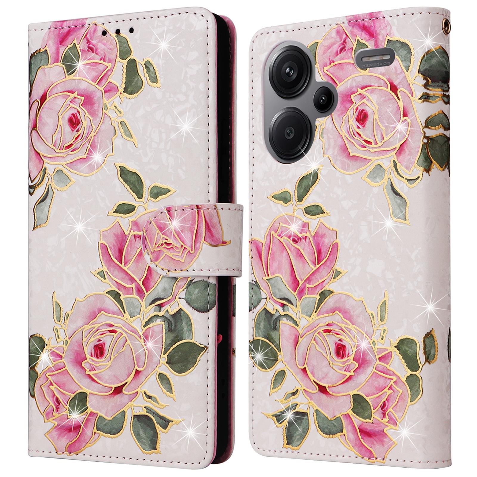 

Шкіряний лакований чохол для Xiaomi Redmi Note 13 Pro+ 5G з блокуванням RFID Flower