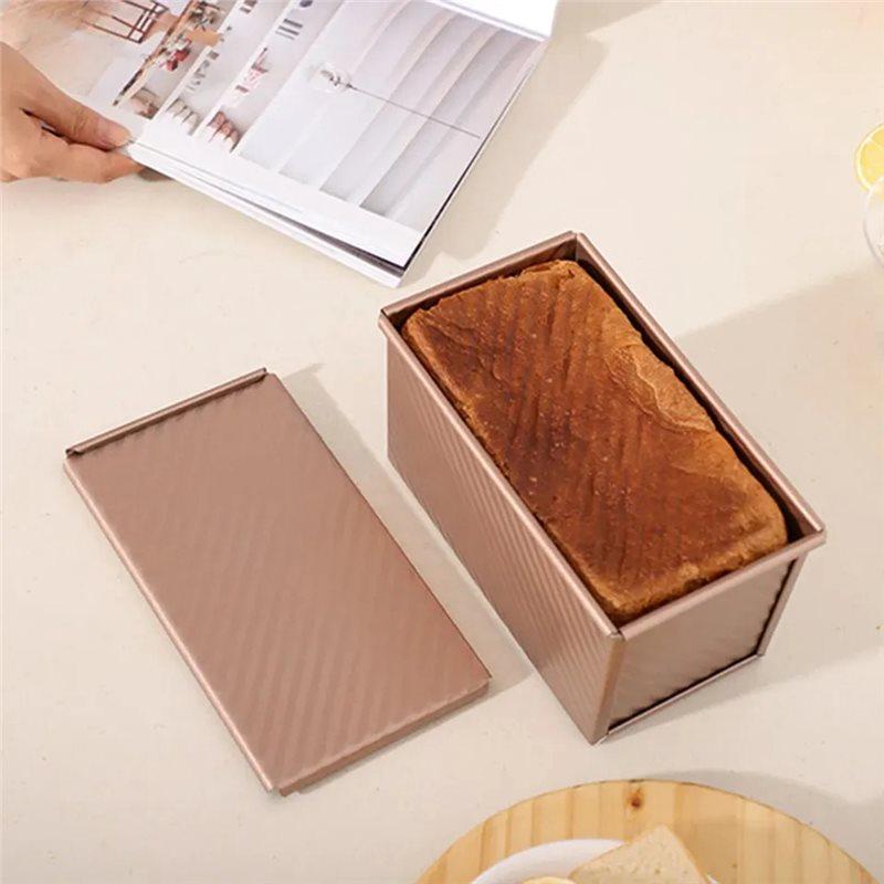 A25F-Bread Baking Tray Rectangular Bread Mold With Cover Non-Stick Toast Box With Lid Steel Kitchen Accessory Cake Toast