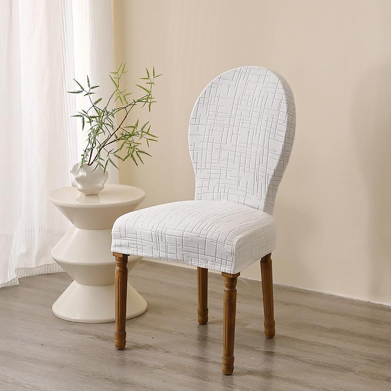 Thick Jacquard Chair Cover French Country Chair Cover Hotel Home Dining Room Dustproof Round Back Chair Cover