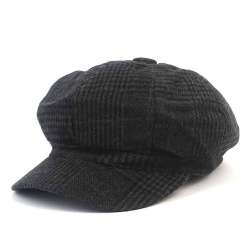 Universal Chemistry Wool Glencheck Charcoal Newsboy Cap