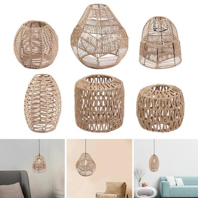 New Exquisite Handwoven Paper Rattan Pendant Lamp Shade - Beautifully Crafted Handmade Wicker Lampshade for Chandelier, Pendant
