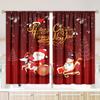 Santa Claus Sleigh Car Printing Curtain Polyester Material Suitable Bedroom Living Room Study Priva Curtains Set Of 2 Made Great Decor