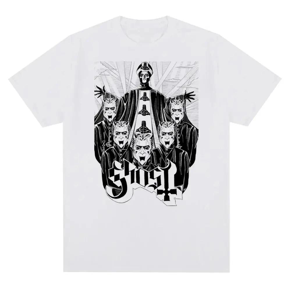 New Ghost Rock Band Graphic Print T Shirt Men Women Fashion Casual Rock Streetwear Short Sleeve Ovsersized TShirt Unisex Loose T