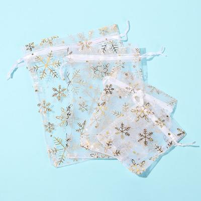 50pcs/lot 7x9 9x12 10x15 13x18CM Small Organza Bags Candy Jewelry Packaging Bags Wedding Decoration Christmas Gift Bag Pouches