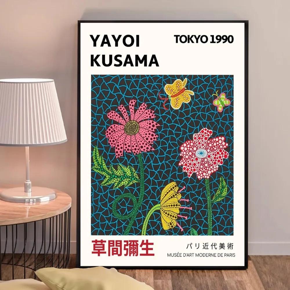 Yayoi Kusama Art Flower Poster Canvas Painting Abstract Prints and Posters HD Wall Art for Home Study Living Room Decor Unframed