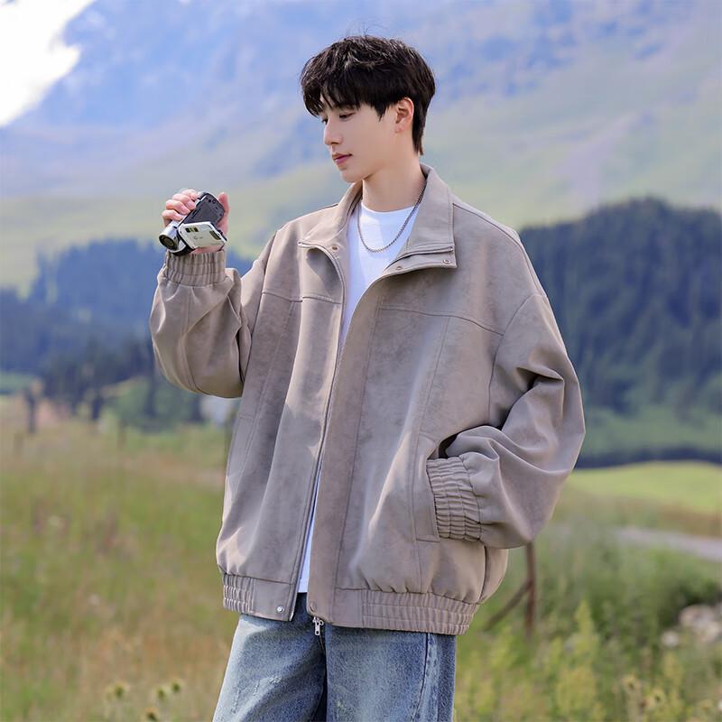 

VUUG Men s American Style Faux Leather Casual Jacket M