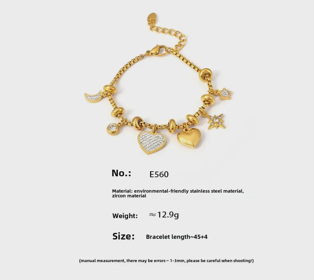 Elegant Love Diamond Bracelet: 18k Gold-Plated Titanium Steel, Niche Design, Perfect for Couples
