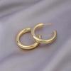 Retro Hong Kong Style Gold Plated Hoop Earrings - Versatile Cross-Border Fashion Studs