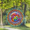 Peace Sign Wind Spinner 25.4cm 2D Hanging Kinetic Decor with 360 Rotating Hook Laser Cut Metal Art for Outdoor Indoor Garden Yard Gift