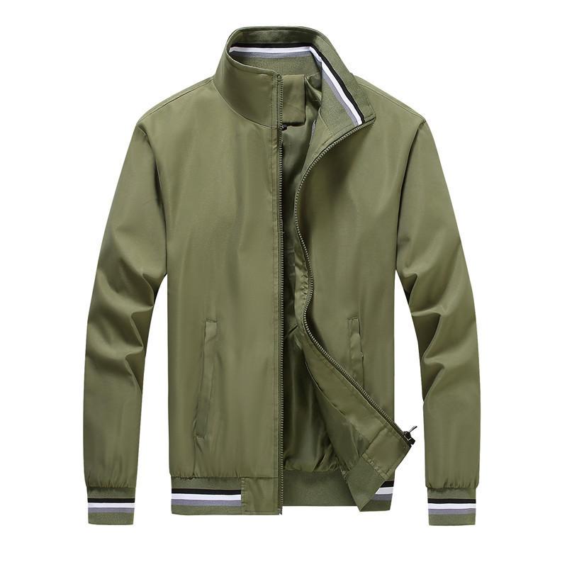 Chaqueta de hombre Otoño e Invierno Chaqueta deportiva informal con cuello alto Chaqueta de moda versátil con cremallera para hombre