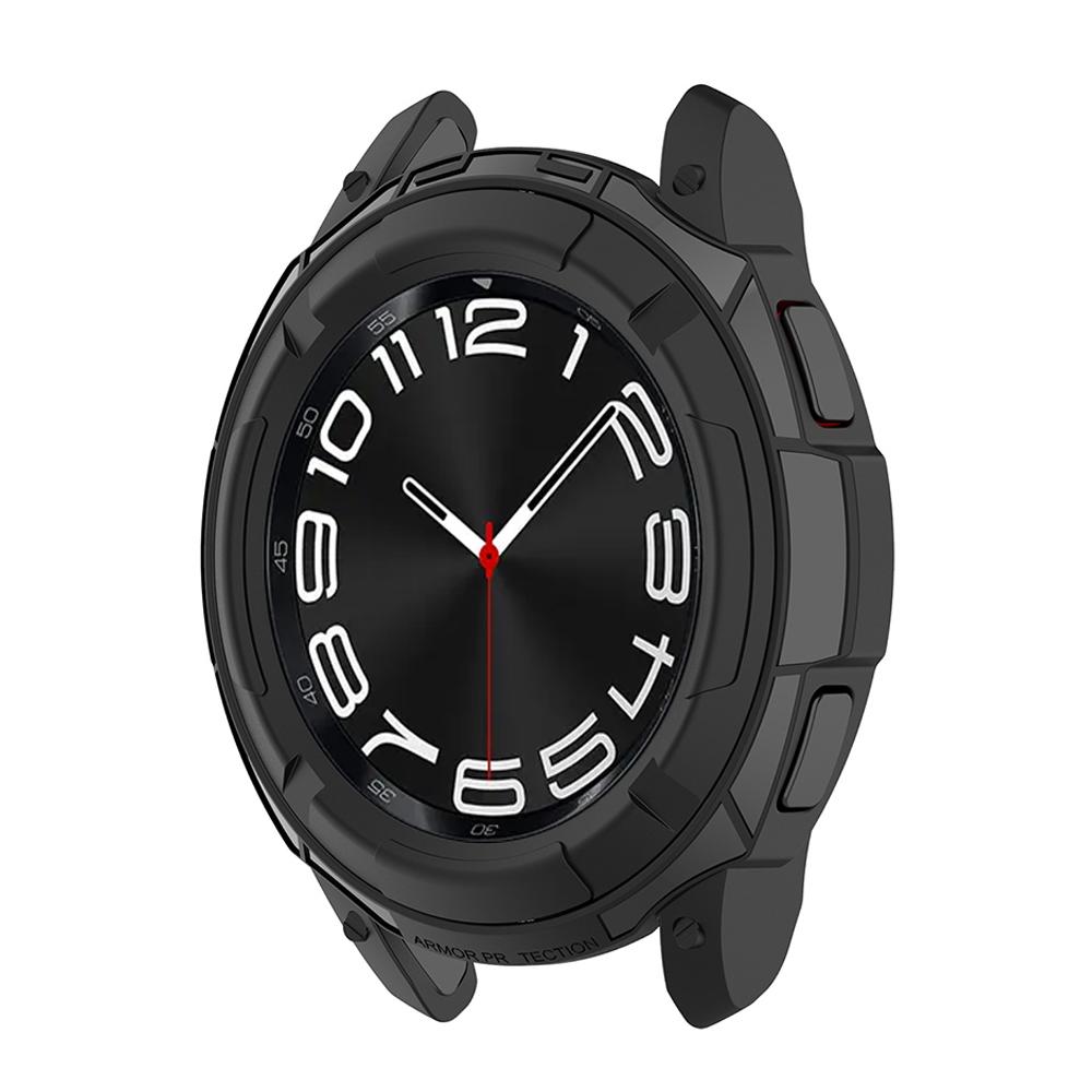 Panzer Hülle für Samsung Galaxy Watch 6 Classic 43mm 47mm TPU Weicher Hohlrahmen Stoßfänger Zwei-in-eins Sturzschutz Schutzhülle