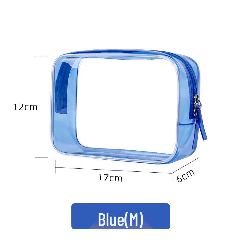 Large Transparent PVC Makeup and Toiletry Bag Set - Waterproof, Portable, Pink (2-Piece)