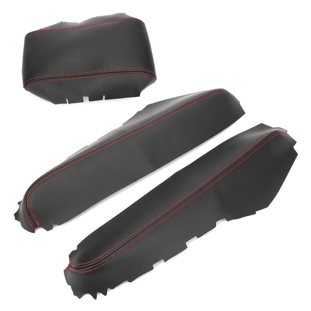 3pcs Center Console Armrest Pad Covers PU Leather Protectors Fit for Honda Civic 20162018