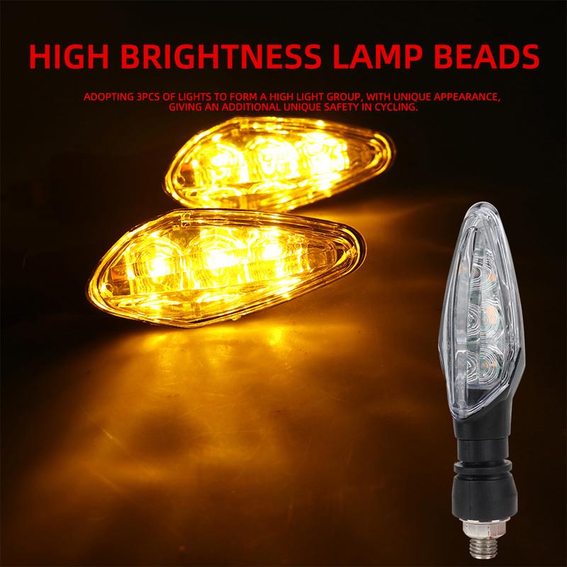 Universal Motorcycle Turn Signal Light 12V LED Indicator Lamp Front Rear Dual Use Blinker for Street Bike Off-Road Scooter
