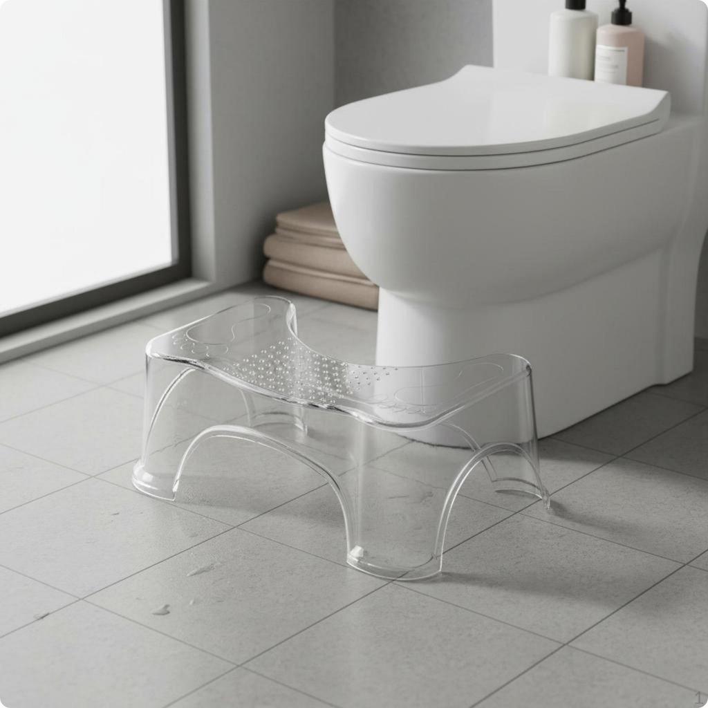Toilet Step Stool Sturdy AntiSlip Stable Lavatory Aid for Kids Transparent 1 PACK