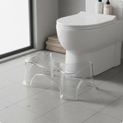 Toilet Step Stool Sturdy AntiSlip Stable Lavatory Aid for Kids Transparent 1 PACK