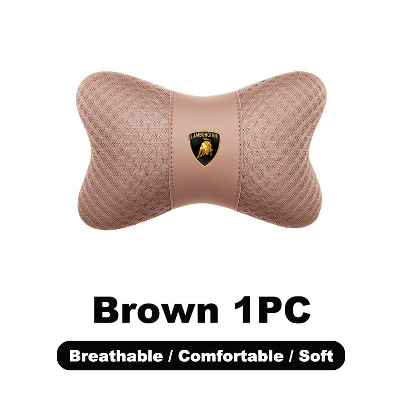 1pcs Car Leather Headrest Seat Lumbar Pillow Auto Accessories For Lamborghini LP570 LP610 Urus LP700 LP770 Gallardo Aventador byu2