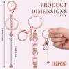 M-Modern-12 Pcs Beadable Keychain Bars For Beads Blank Keychain Beaded Keychain For Keychain DIY Projects Pendant Rose Gold Easy