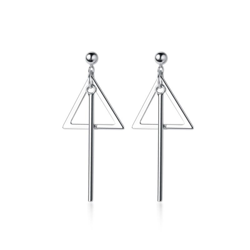 Japanese and Long Strip One-word Stick Triangular Round Square Long Geometric Earrings Simple Personalized Creative Stud Earrings