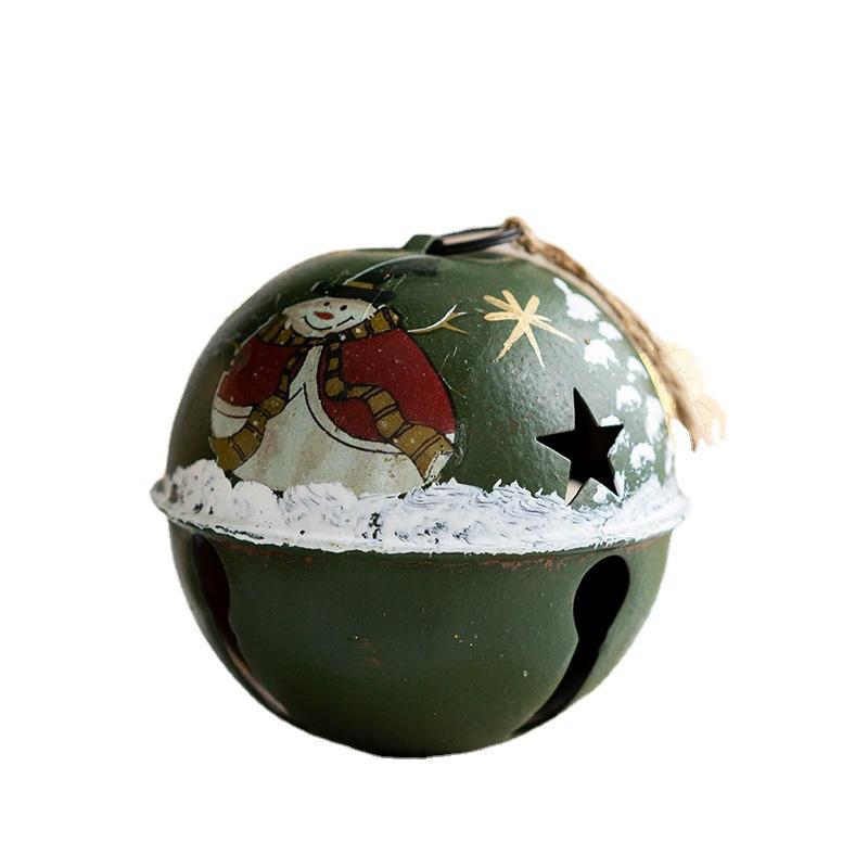 1PC Santa Claus Bell Decoration Xmas Tree Ornaments Vintage Iron Pendant Creative Elk Snowman Hanging Ornament Christmas Bells