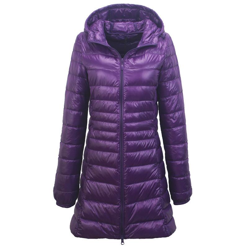 Ultra Light Women Winter Jacket Hooded Parka Overcoat Slim Long Sleeve