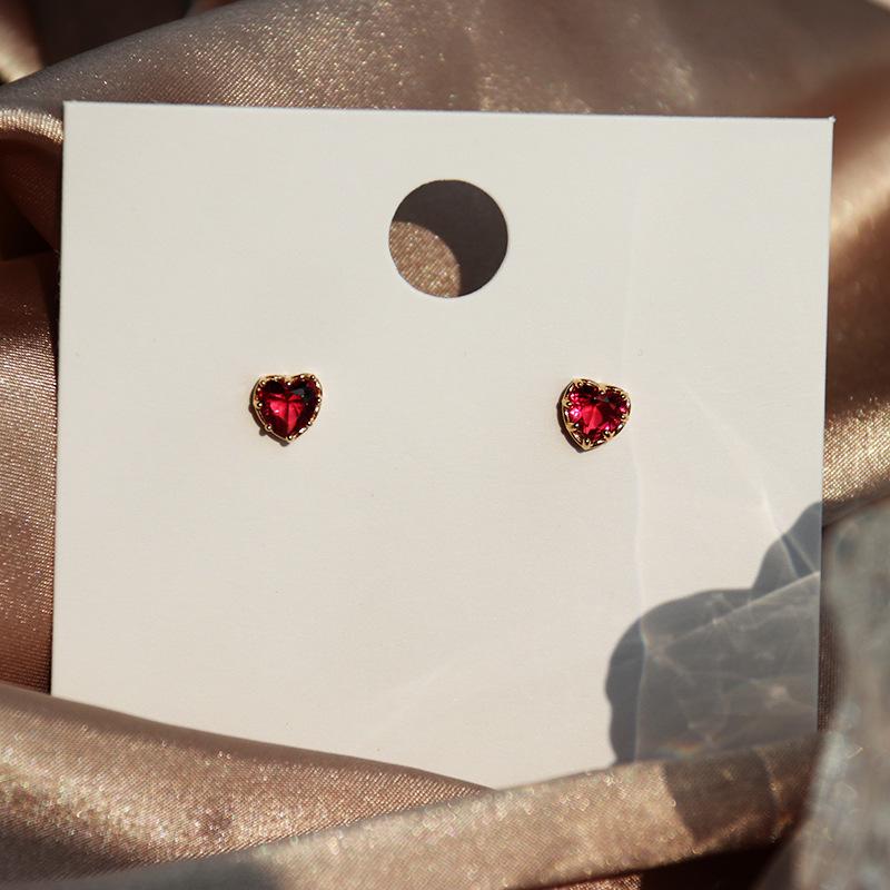 Sterling Silver Rose Pink Heart Earrings - Elegant, Simple Design for Women