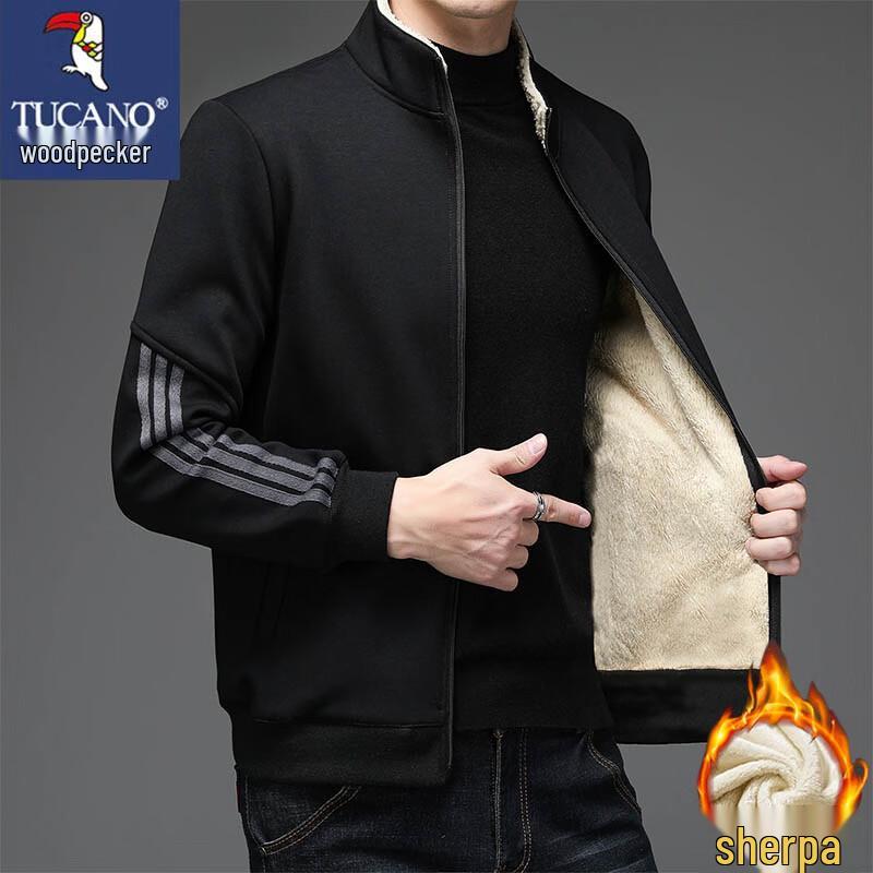 

TUCANO Men s Lamb Fleece Stand Collar Cotton Jacket L